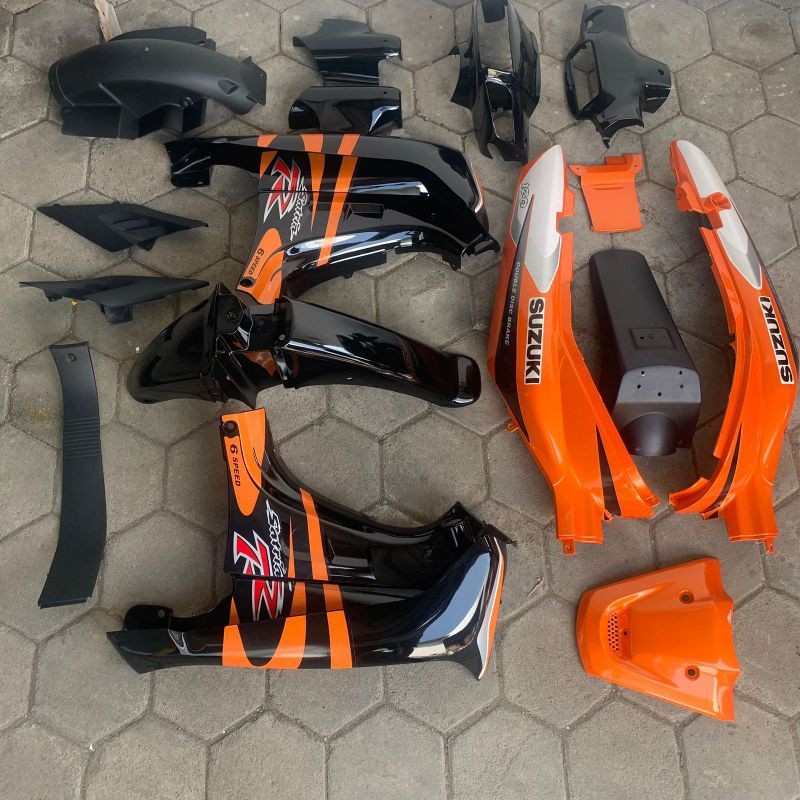 Body Fullset Satria Lumba Hitam Orange