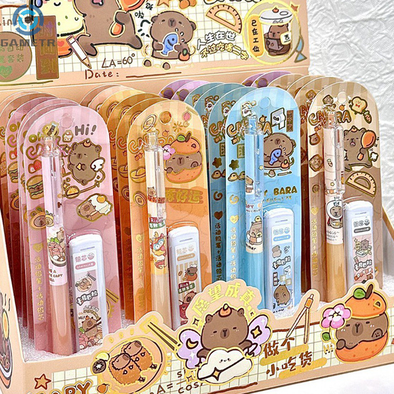 

1PC 0.5mm Kawaii Capybara Mechanical Pencil Set Cute School Office Supplies Writing Drawing Pencils Cartoon Children Stationery