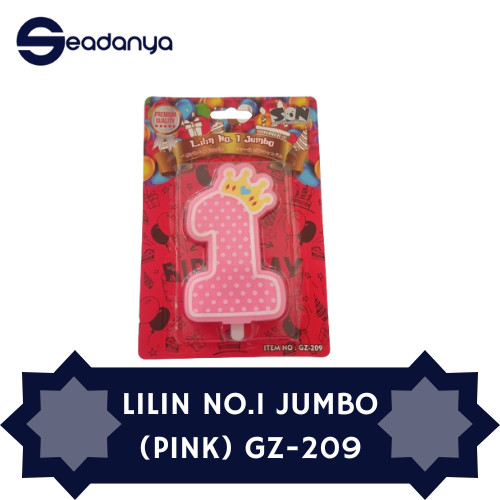 Lilin No.1 Jumbo PINK My 1st Birthday - Angka 1 Besar - Lilin Ulang Tahun - Happy Birthday - HBD