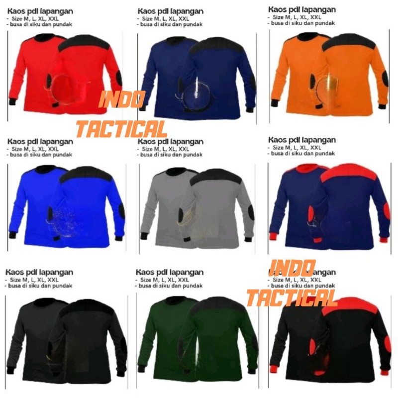 Grosir Baju Kaos Lapangan PDL Lapangan Polos Pelindung siku busa Termurah, Baju Kaos PDL Lapangan Te