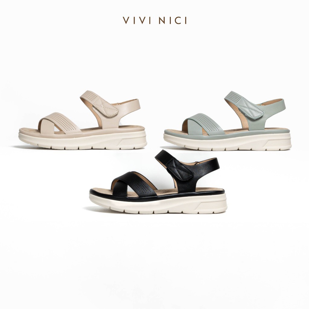 VIVI NICI - Raina Sandal Slip On Wedges Wanita Hak 3 Cm