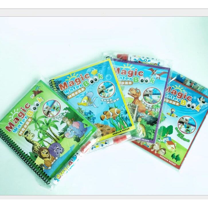 

8 styles magic Reusable Kids Drawing Album Water Paint Coloring Book Nursery School Supplies with Magic Doodle Pen Kids
