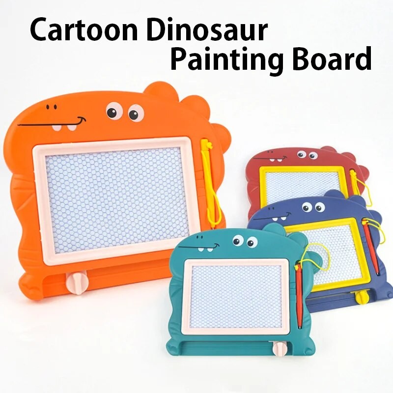 1PC Magnetic Writing Board Children's Cartoon Dinosaur Painting Board Puzzle Magnetic Small Graffiti