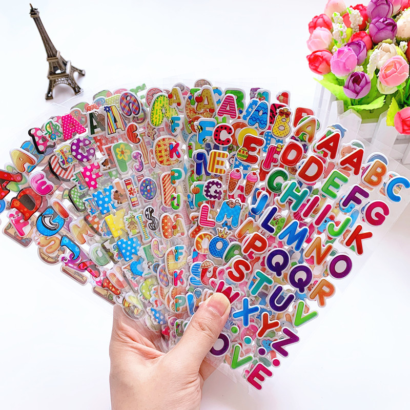 

100 sheets Sticker Kids Cute 3D Cartoon Stickers Mixed School Teacher Reward Children Early Learning Toys for Children GYH