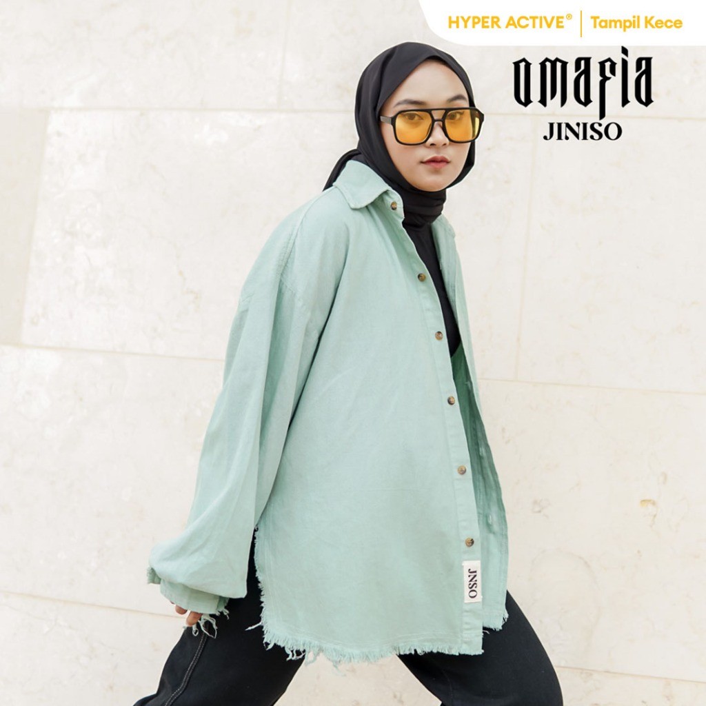 Kemeja Denim Raw Oversize Unisex | Kemeja Oversize | Kemeja Kekinian | Trend
