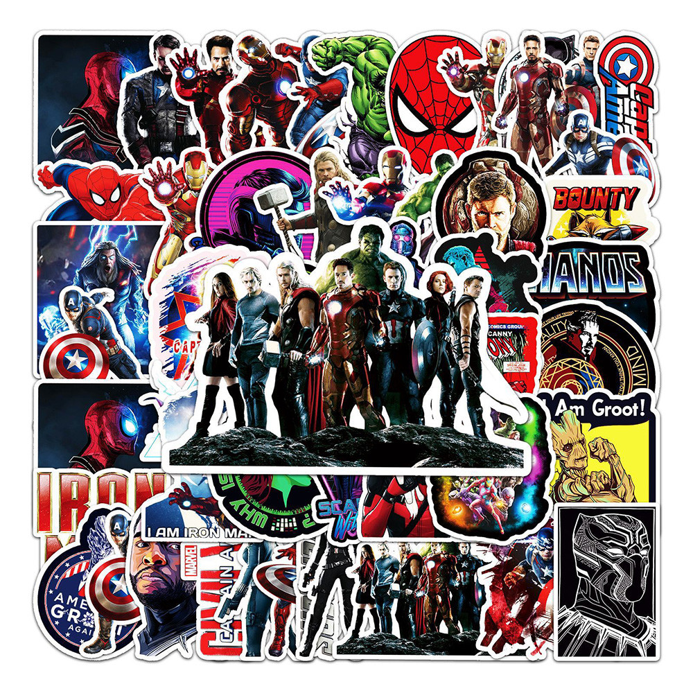 

10/30/52PCS Disney Marvel The Avengers Cartoon Stickers DIY Guitar Laptop Luggage Skateboard Graffiti Decals Fun for Kid Toys