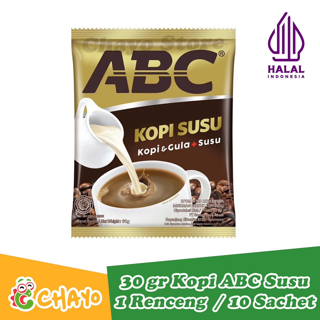 

ABC Kopi Susu Sachet 30 gr x 10 Sachet ( 1 Renceng ) Kopi Gula Susu Minuman Serbuk Kopi Bubuk Kopi Kapal Api Group