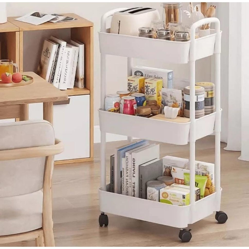 PHOENIX RAK TROLI 3 SUSUN / TROLI DAPUR / TROLI SALON RAK SERBAGUNA ADA RODA / RAK TROLI ARCHIE