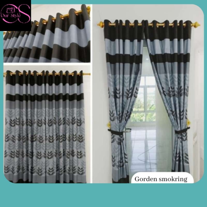 Gorden Termurah / Gorden jendela smokring 12 ring motif sultan