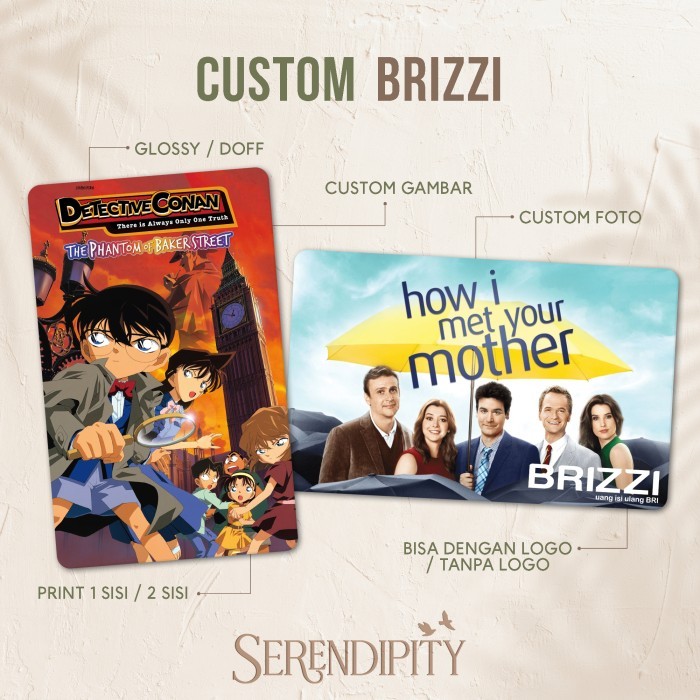 Kartu E-Money eToll Flazz Brizzi Card Custom Print UV - Hadiah Custom - BRIZZI, PRINT 2 SISI