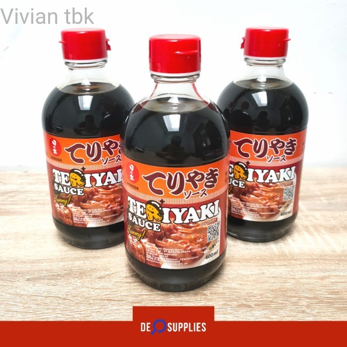 

vv Hinode Teriyaki Sauce Daio 400ml - Saus Teriyaki Jepang BBQ & Marinade - Extra Bubble