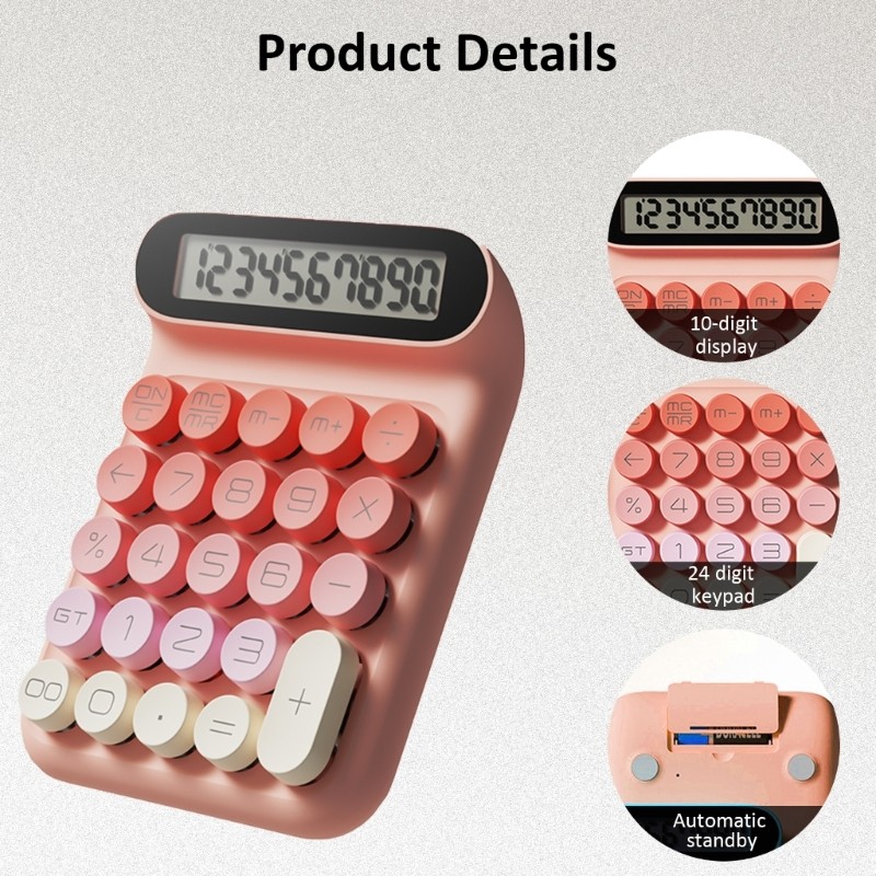 

Easy to Use Desktop Calculator Great for Office, Study,Travel Pocket Calculator Modern Design Comfortable Keystrokes K0AC