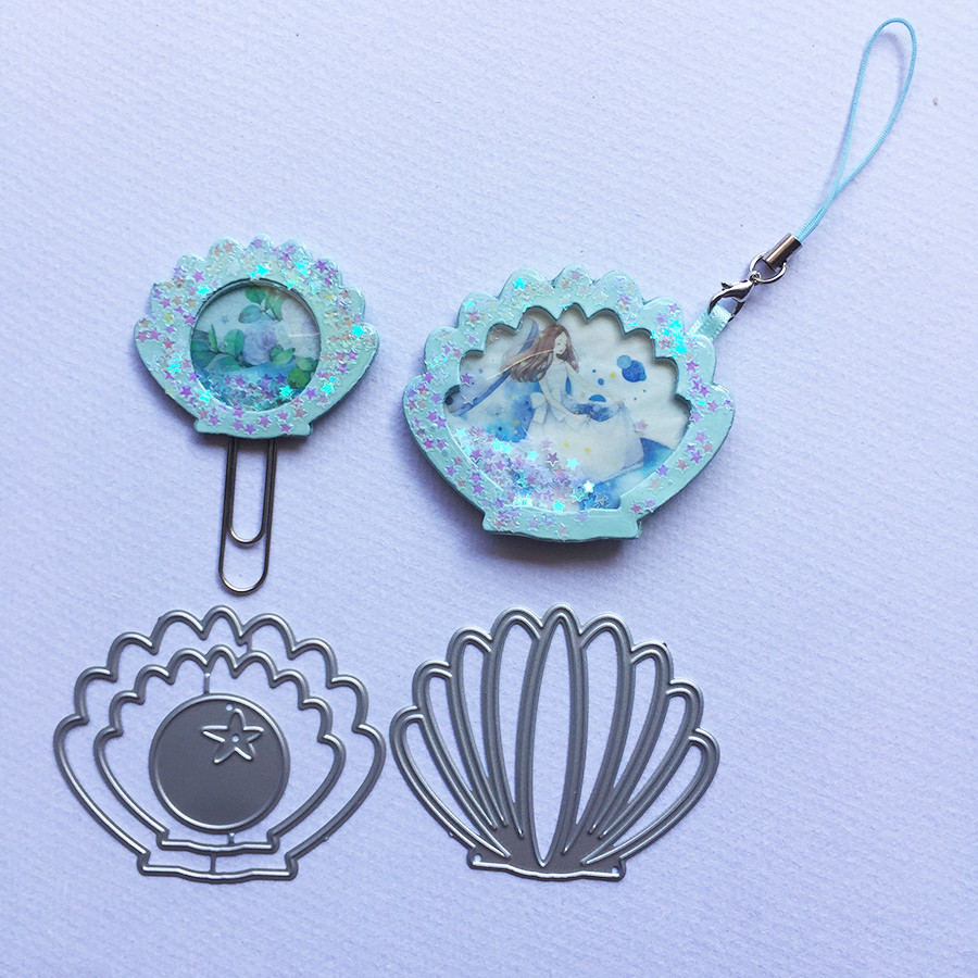 

Scallop cutting die DIY bookmark photo album shake card key ring manual embossing material metal cutting process Die