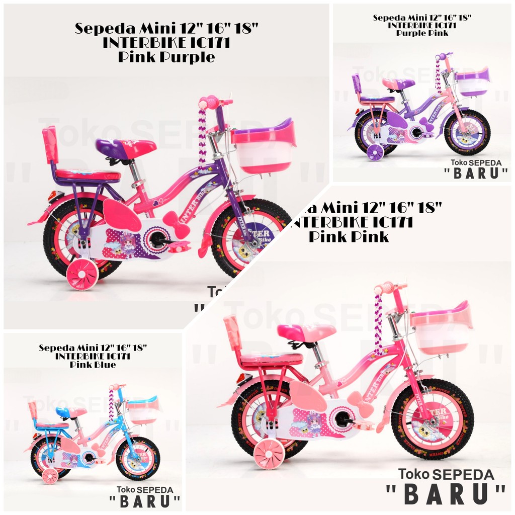 TB - Sepeda Mini Anak INTERBIKE IC171 Ukuran 12 16 18 Inch