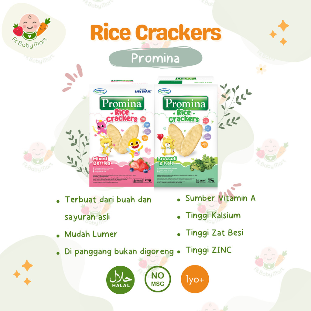 Promina - Rice Crackers Biskuit Bayi Cemilan Snack Bayi (1 Tahun+)