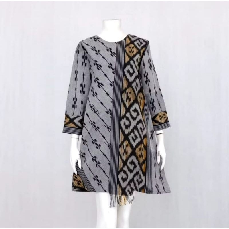 Tunik Baju Kerja Wanita Kain Tenun Zahira