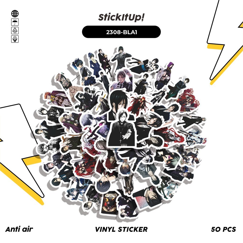 

COD✨ 50 Pcs Stiker ANIME SERIES BLACK BUTLER CHAR MIX 01 Lucu Anti Air Untuk Dekorasi Notebook Sepeda Skateboard Handphone DIY