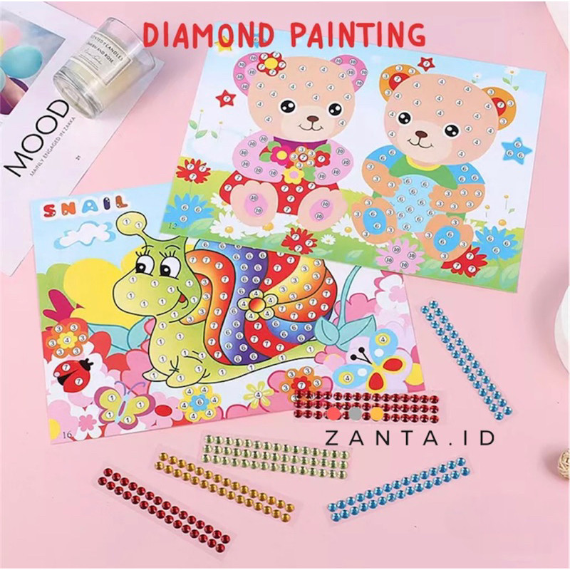 Mainan Anak Diamond Painting Sticker DIY Stiker Manik Edukasi Craft Prakarya |Mainan Edukasi