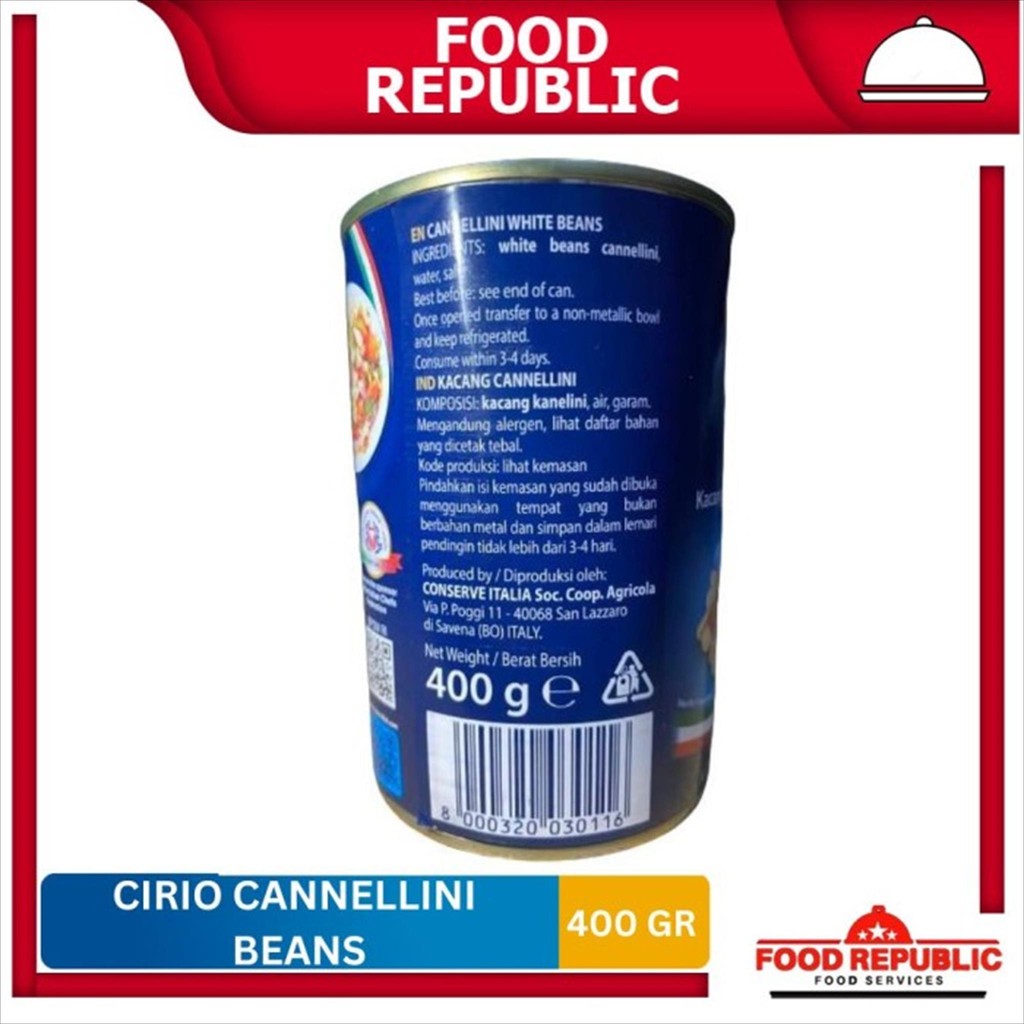 

Classica2106 Cirio Cannellini Bean 400G / Kacang Kanelini Dalam Larutan Garam Halal