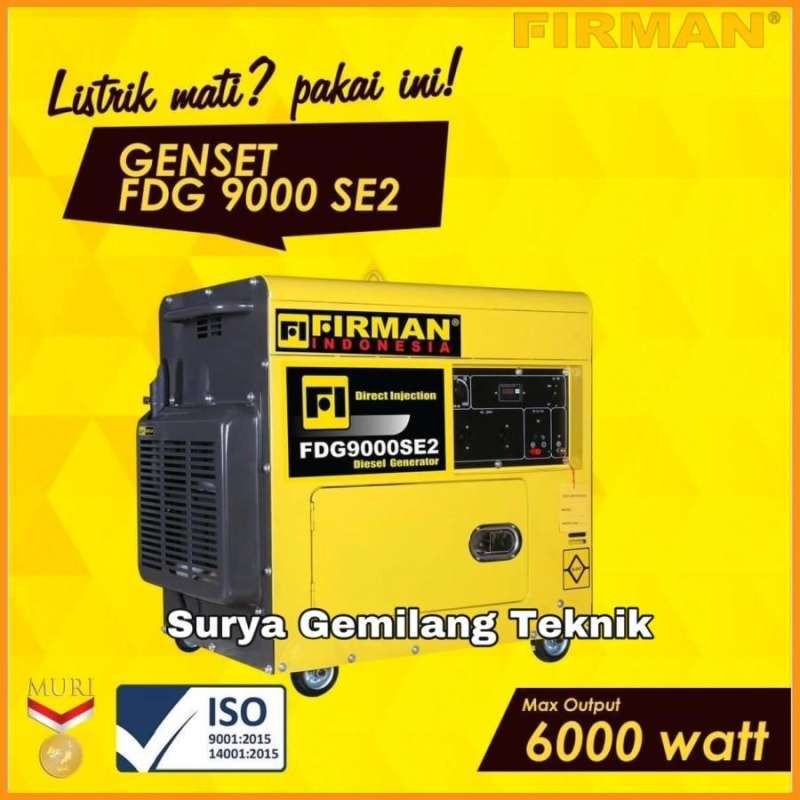 Genset Diesel Generator 6000 Watt Firman FDG9000SE2 Mesin Genset Solar