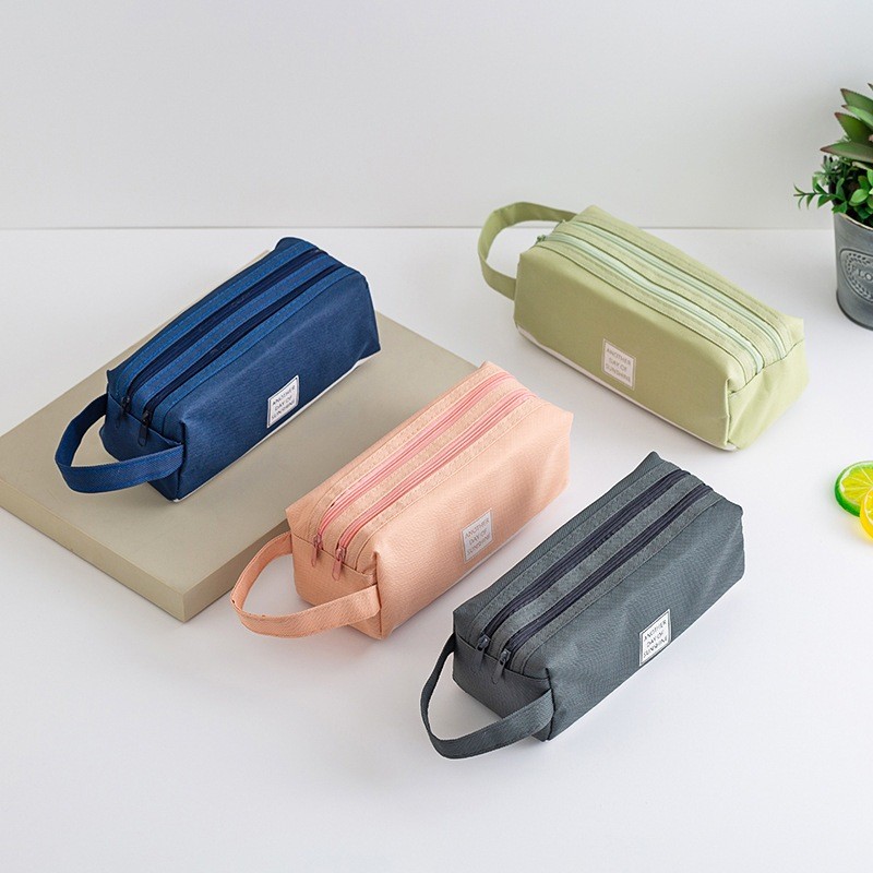 

Kotak Tempat Penyimpanan Alat Tulis 2 Pouch dan Stationery Dual Zipper