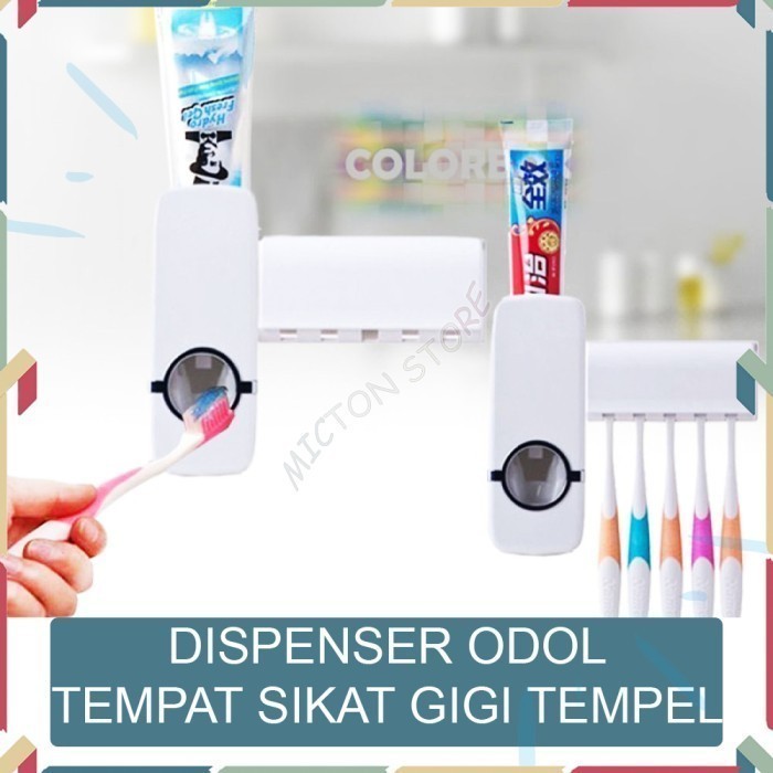 BEZTON Dispenser Odol Tempat Sikat Gigi Rak Kamar Mandi Toothpaste LionStar Plastik Berkualitas Mura