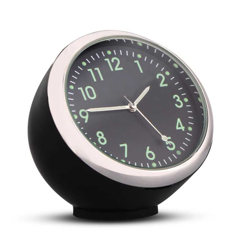 Jam Mobil Analog Dekorasi Dashboard Mobil Jam Mini Menyala Dalam Gelap Quartz Clock Luminous Interio
