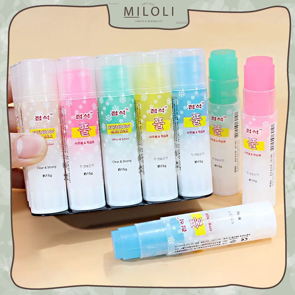 

[MILOLI] RAINBOW GLUE STICK 8g/ 15g Paper Lem Kertas Lem Stik Putar Made in Korea - F0290