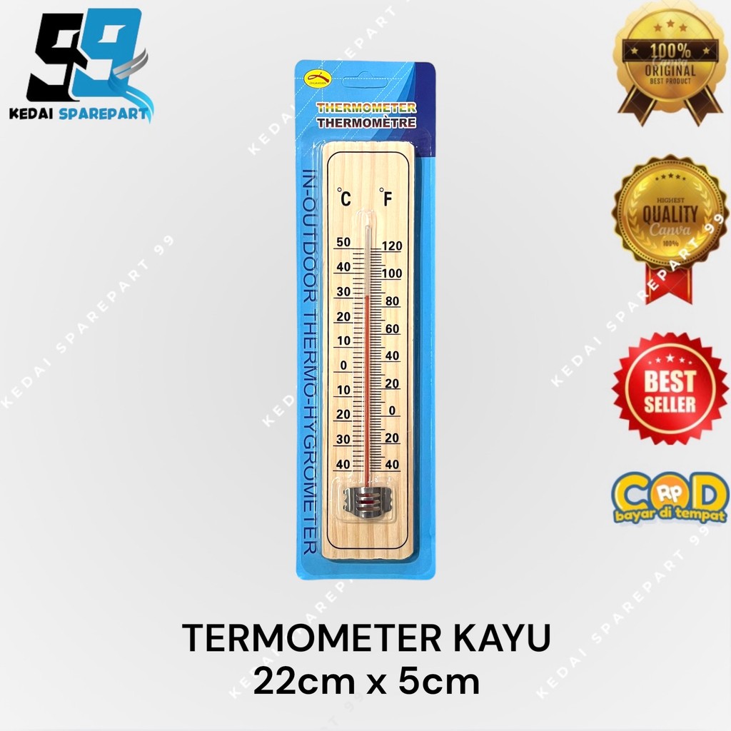 THERMOMETER KAYU / THERMOMETER RUANGAN KAYU /TERMOMETER KAYU