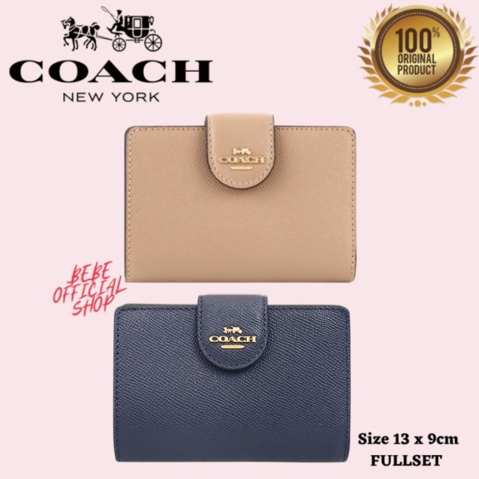 PROMO - [] COACH Medium Corner Zip Wallet / Coach Wallet  - Navy