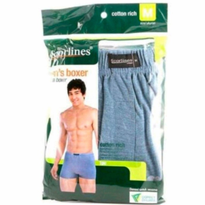 Terlaris ✨ -SCORLINES-CELANA DALAM SEMPAK BOXER PRIA POLOS BAHAN ADEM - Cokelat, L