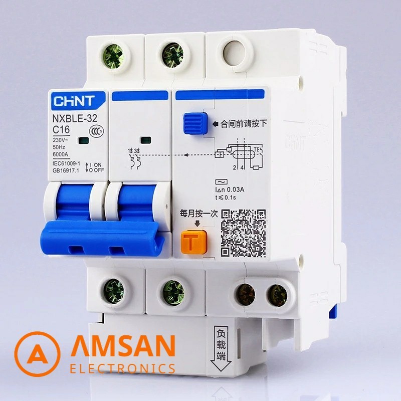 ELCB CHINT NXBLE-32 2P 10A 16A RCBO 30mA Perlindungan Kebocoran Arus