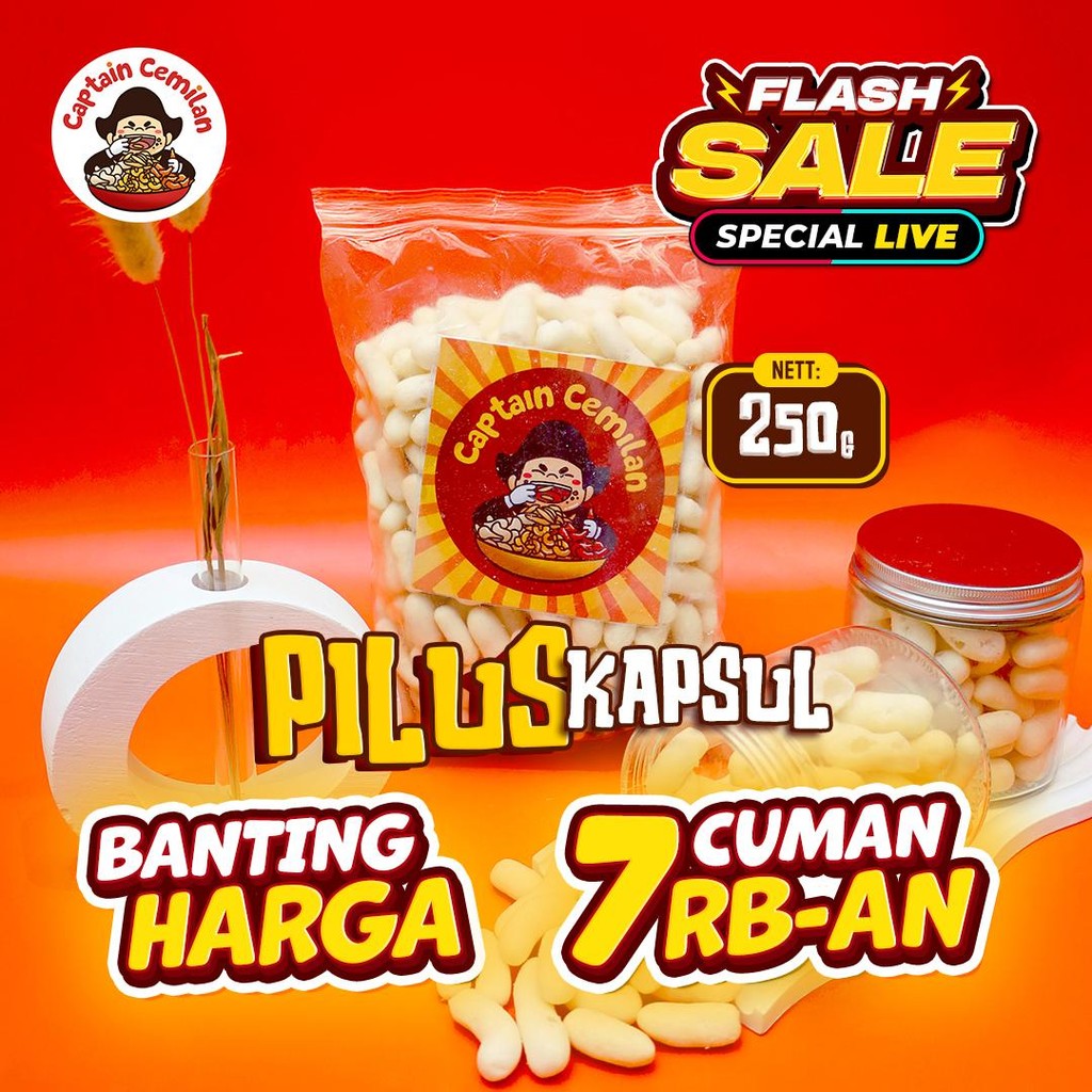 

[FLASHSALE] 250gr Pilus ORIGINAL Captain cemilan Bandung