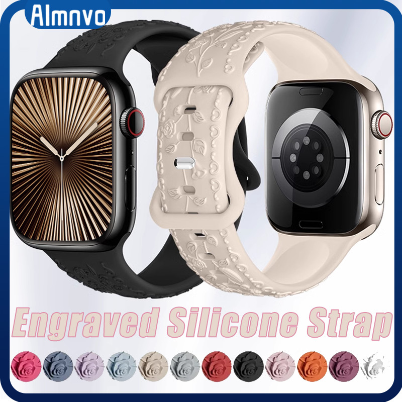 Cutie Rubber Band Strap for Apple Watch Strap IWatch Lucu Series 11 10 9 8 7 6 Se 3 2 Gen 2 46 40 41