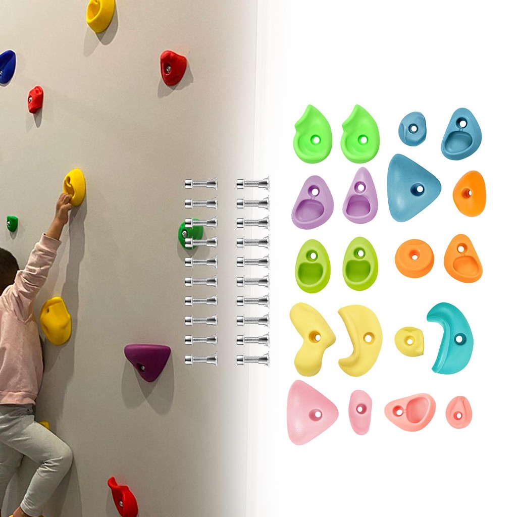 Rock Wall Holds, Climbing Support Fun with Mounting ,Hardware Climbing Holds Stone Climbing Rock Wal