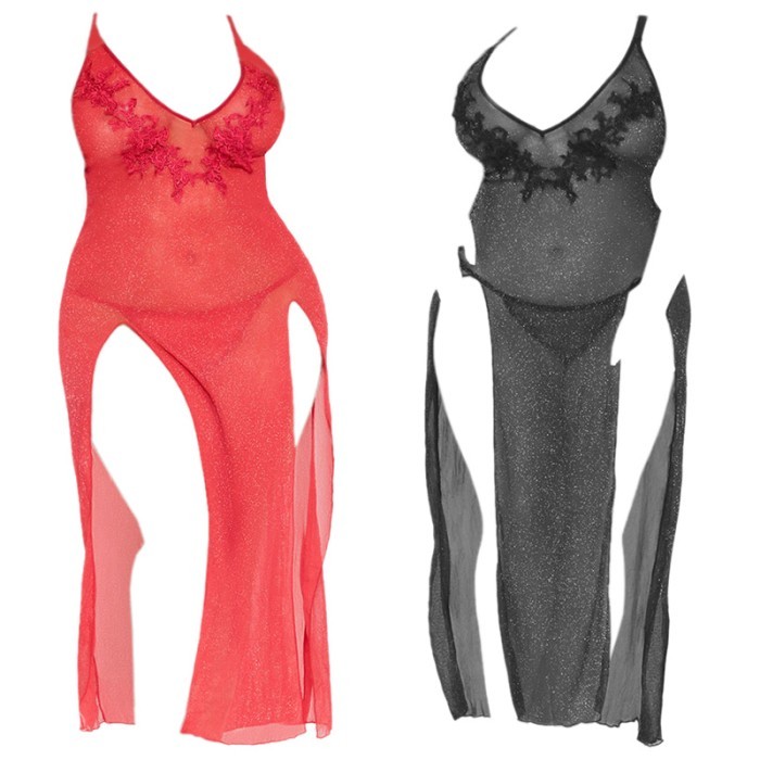 L1175 Lingerie Baju Tidur Haram Jumbo Big Size Long Dress Sexy Seksi - Acak