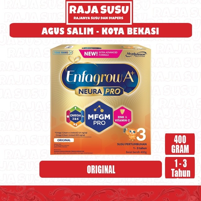 ENFAGROW A+ 3 PLAIN 400 G - RAJA SUSU Premium