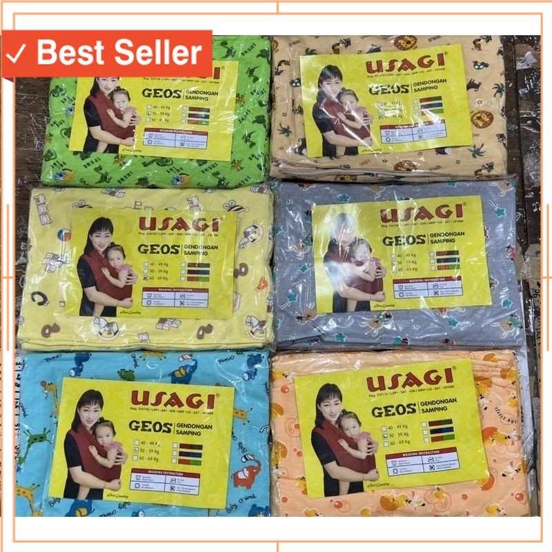 Termurah Perlengkapan Anak Bayi Travelling / Geos Usagi Motif Gendongan Samping Kaos XL