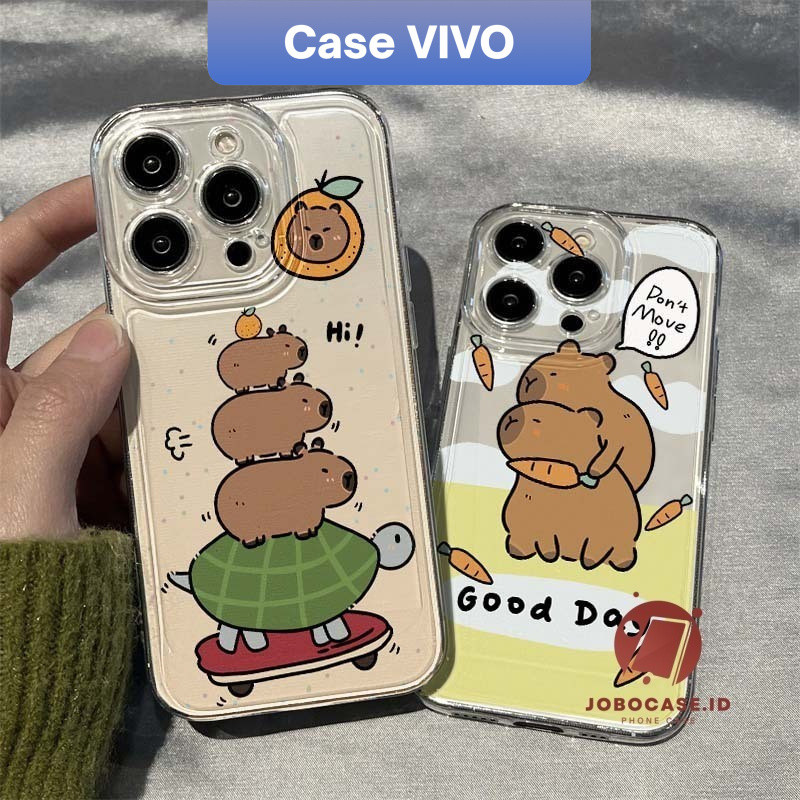 Case Vivo Y30 Y100 Y17 Y12 Y20 Y12i Y35 Y22 Y11 Y15 Y12s Y15s Y36 Y16 Case Couple Animasi capibara