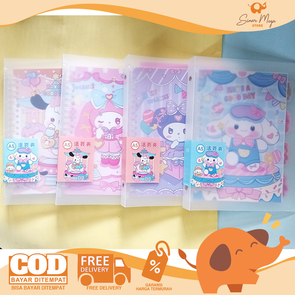 

Fancy Binder A5 Motif Sanrio ZH-2518-3 Kuromi Cinnamoroll Melody Pochacco LotsoCO