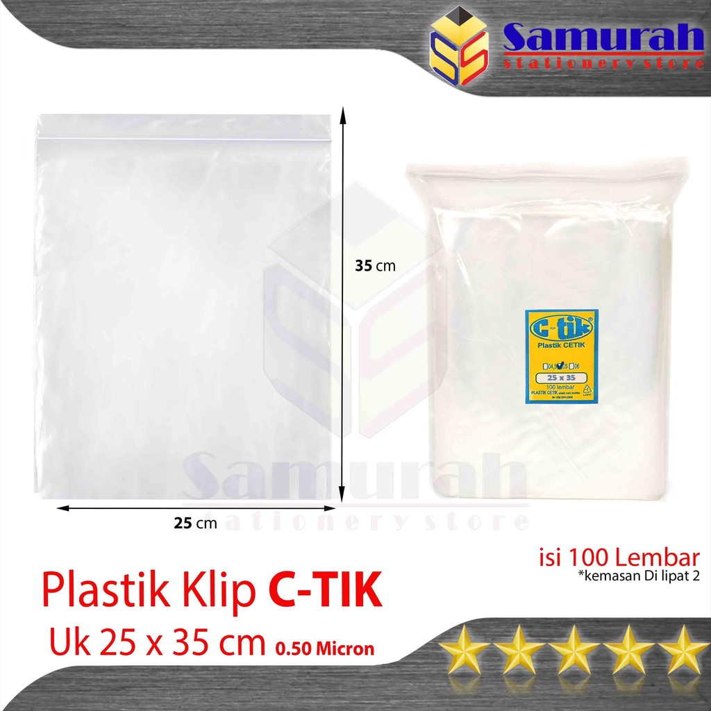 Plastik Klip POND C-TIK 25x35 25 x 35 +7 cm PE Ziplock Zipper Bening