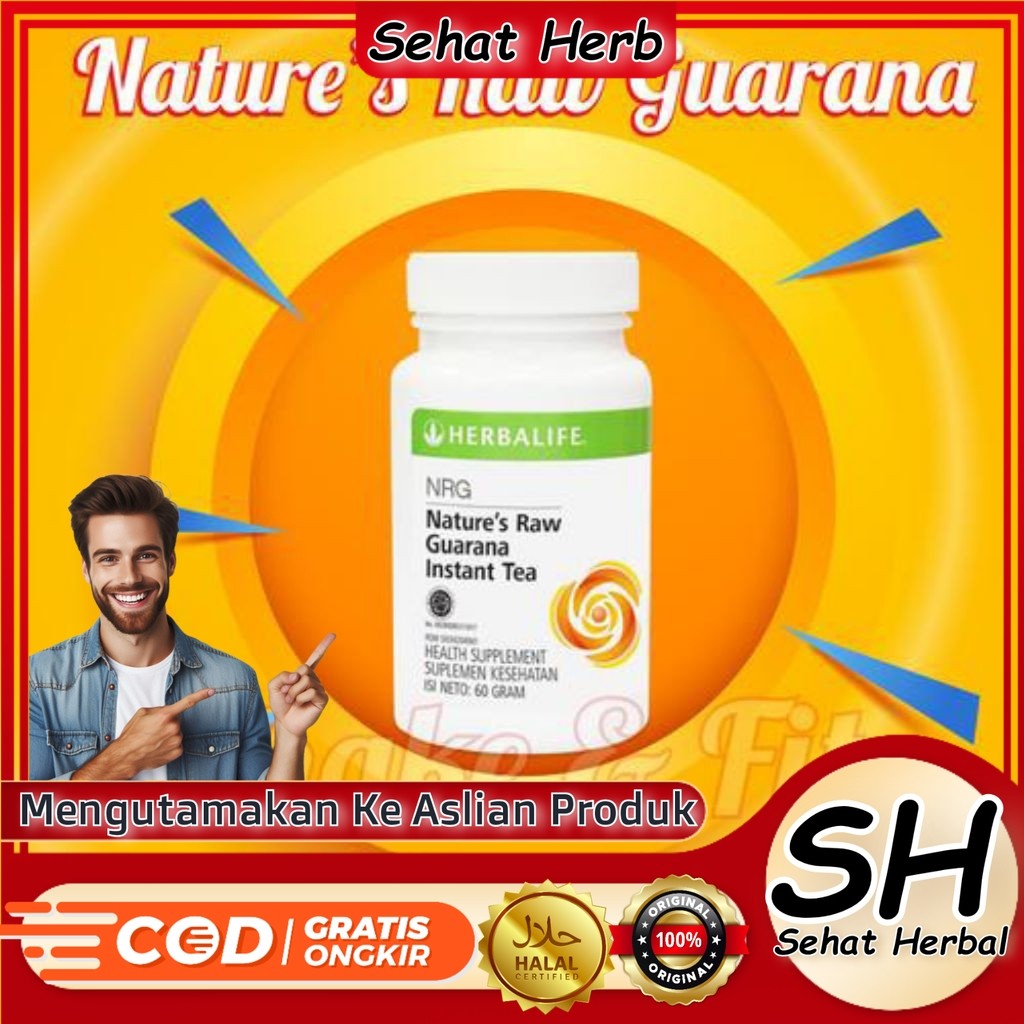 

NRG Tea Herbalife Original Barcode Cut Natures Raw Guarana Teh penambah energi teh penambah stamina teh nrg herbalife