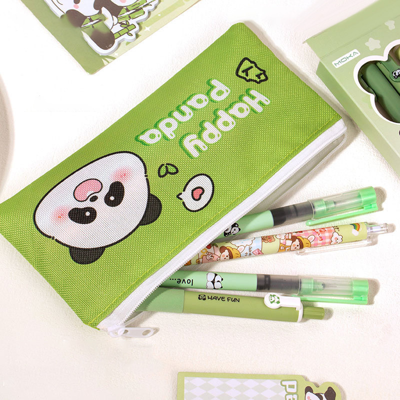 

2Pcs Kawaii Pencil Bags Cartoon Oxford Pencil Case Multifunctional Stationery Storage Bag Large Capacity Pen Bag Sool Supplies