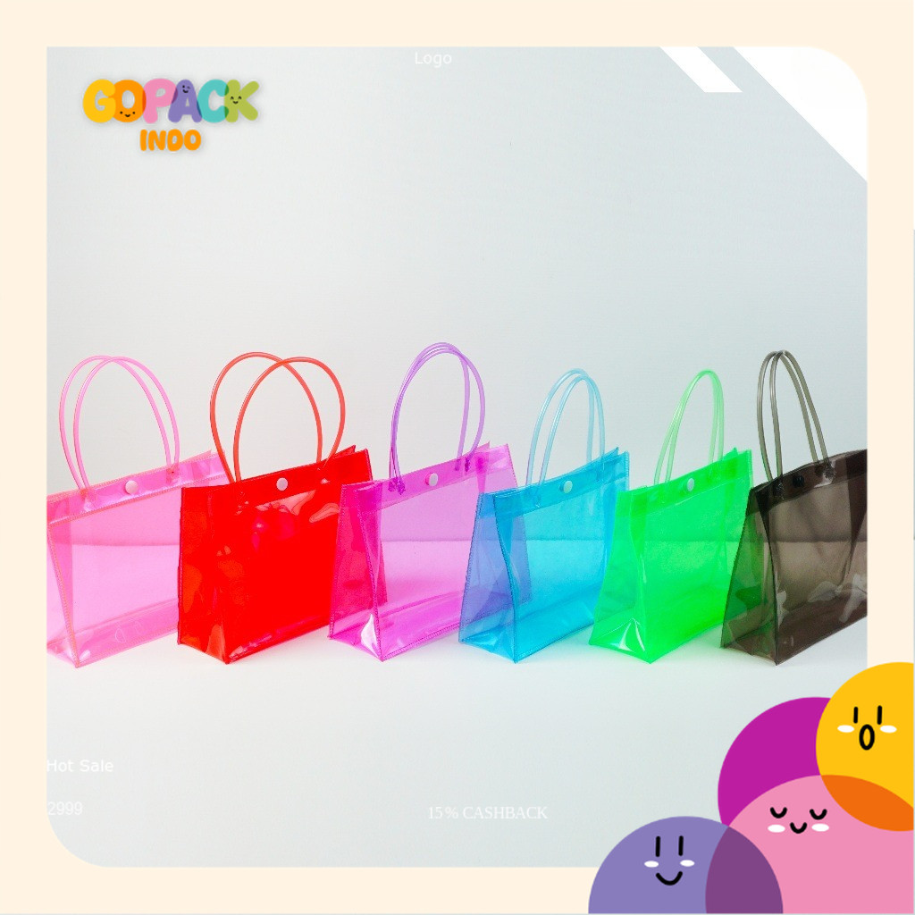 

Tas mika PVC Hitam Transparan Tas Souvenir Goodiebag Ultah Hampers Tas Mika Warna Goodiebag Polos Clear Bag Souvenir