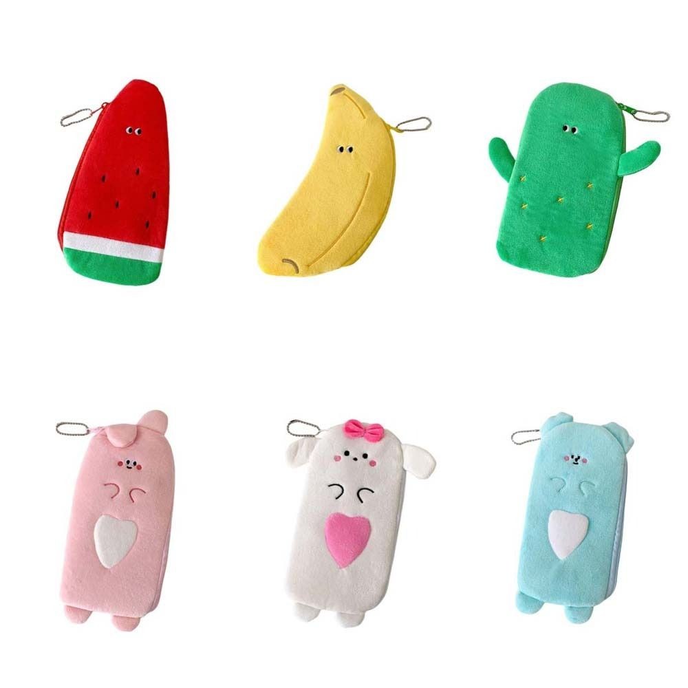 

Plush Cartoon Storage Bag Watermelon Banana Desktop Storage Fruit Pencil Pouch Aesthetic Large Capacity Korean Style Pencil Case