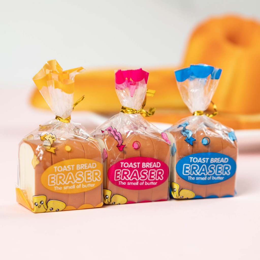 

Creative Cute Toast Bread Eraser Student Creative Stationery Children's 1st Period End Christmas Gift Reward Kawaii Erasers