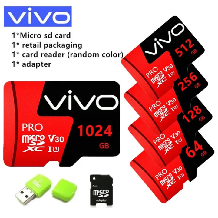 ViVo Pro Micro SD Card U3 V30 SDHC / SDXC TF Card Memory Card 32GB 64GB 256GB 128GB 256GB 512GB 1TB 