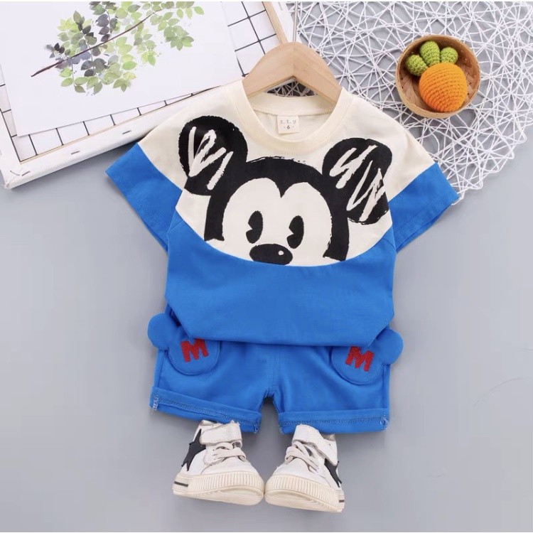 Baju Setelan Kaos Anak Bayi Laki Laki Import Mickey Preloved