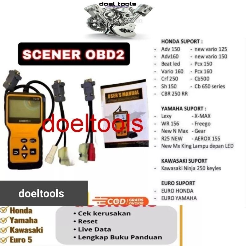 SCANNER SCANER OBD 2 Tester Multifungsi Motor Injeksi Alat Servis Motor Injeksi