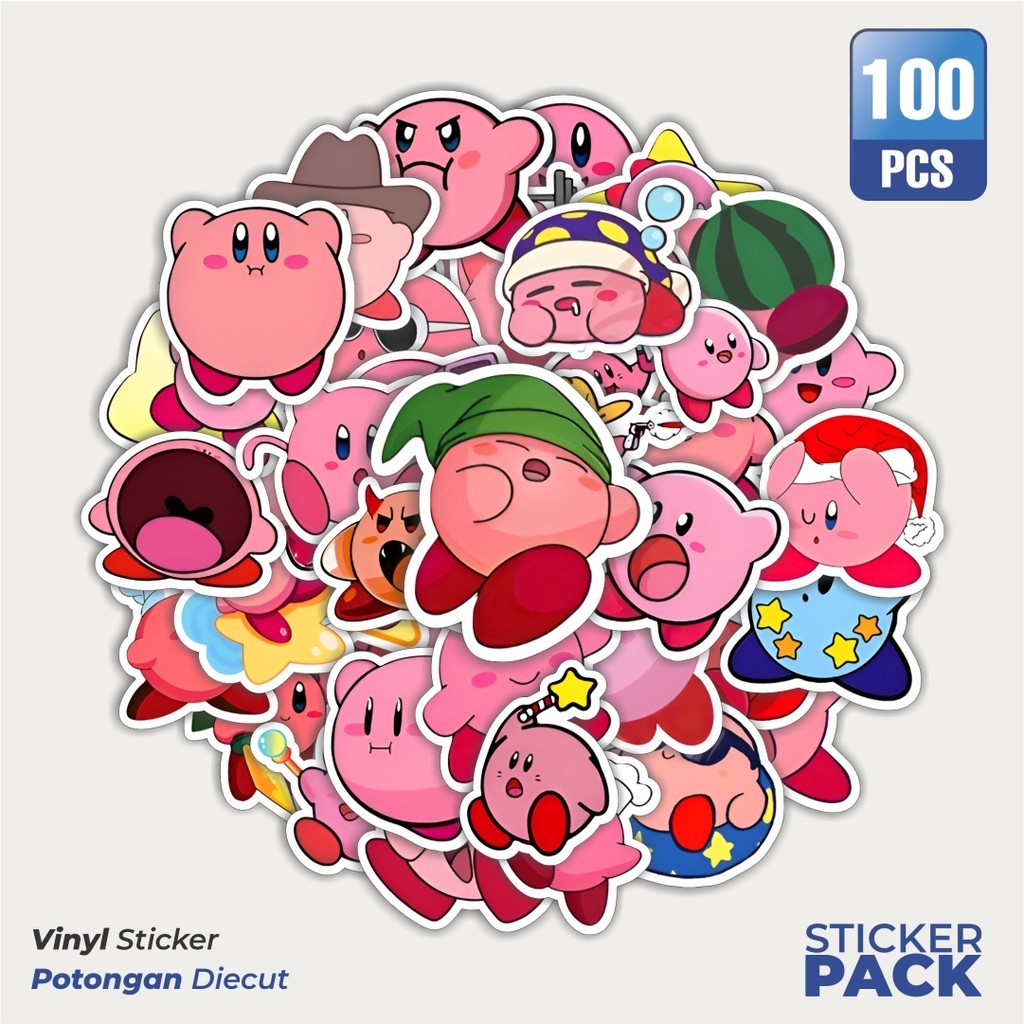 

Stiker Vinyl Stiker Kirby Waterproof Aesthetic- Untuk Laptop, Motor, dan Helm - Paper Stationery Pack